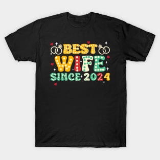 Best Wife Since 2024 2nd Wedding Anniversary Gift for Husband Wife T-Shirt